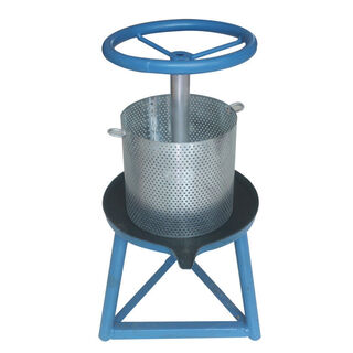 Runhuanian household iron manual oil press small lard residue oil press fried cake fruit press juicer sky blue small (barrel 19*18)