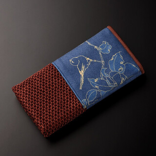 Jinge tea towel, tea cloth, absorbent, high-end tea table rag, high-end tea table, absorbent cloth that does not shed lint, special pot towel for tea set, brown tea towel (little bird), 29cm long and 29cm wide