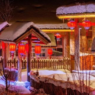 Unlock the joy of playing in the snow in the northeast, changbaishan luneng yuanxiang folk hotel november 30-december 10, 2023 courtyard wooden house suite (deluxe kang room)