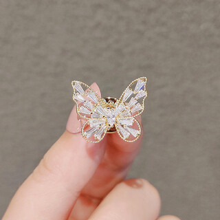 Qianla smart butterfly hollow zirconia brooch anti-leak buckle pin temperament cardigan scarf buckle fixed clothes gift 119#butterfly b03-101