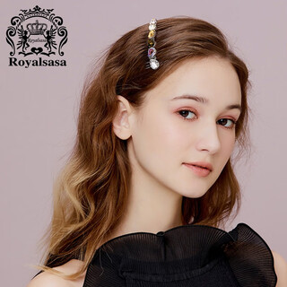 Royal sasa royal salsa hair clip women's back of head crystal sparkling diamond high-end hair comb insert comb women's champagne color cp
