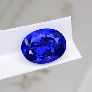 Youxi 6.13 carat full clear 5a loose tanzanite stone, oval ring face, 18k gold inlaid