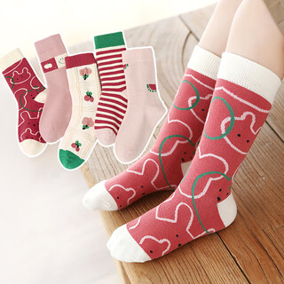 Six-fingered mouse autumn and winter trendy socks ins six-fingered mouse children's socks girls thick cotton socks mid-length baby girl cartoon spring and autumn