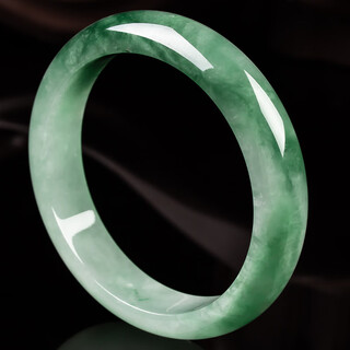 Private oil green half mountain and half water jadeite bracelet for women burmese ice waxy jadeite (processed) jade bracelet as a gift for mother. the inner diameter of the bracelet is 60-61mm.