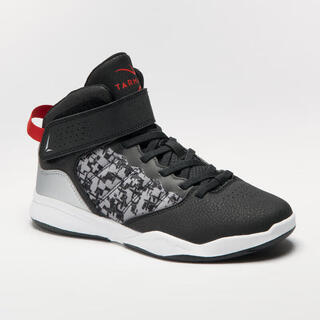 Decathlon children's basketball shoes boys and girls wear-resistant high-top sneakers shock-absorbing velcro children's sports shoes-4395234