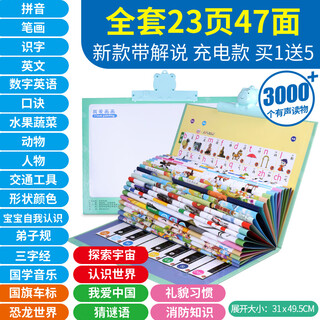幼儿童早教机点读书小孩笔中英文画本电子书学习宝宝3岁6玩具 新款带解说充电款-点读本23页30