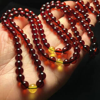 Burmese blood amber 108 beads beeswax bracelet raw stone bracelet for men and women amber bracelet necklace 6mm108