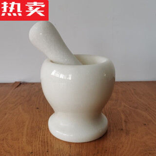Xuan liang japan imported quality white marble mortar grinder garlic mortar household stone garlic pounder garlic masher garlic press snowflake white stone mortar set