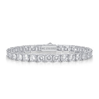 Nianfu keorbyarpt950 platinum tennis chain bracelet full of bright 0.5 carat moissanite diamond tennis chain for girlfriend