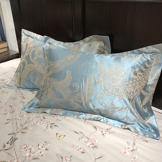 Cotton satin jacquard pillowcase, european style pillowcase, single latex pillowcase, wedding pair, high count and high density, all designs and colors are 1 pair of pillowcases, pillow core not included, 48cmx74cm