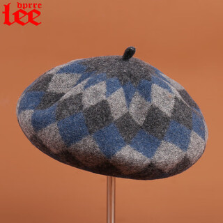 Lee dprre autumn and winter woolen beret new fashion ladies british elegant temperament retro literary versatile painter hat navy + gray one size 55-58cm