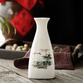 Corated wine hot pot, antique wine divider, white wine household ceramic retro style hot wine set, chinese style household old-fashioned wine bottle 150ml bamboo shadow 150ml