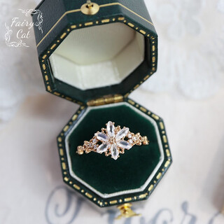 Kechu japanese christmas 23 autumn limited edition snowflake snow cut grass tanzanite moonstone silver gold-plated ring necklace nojess moonstone ring hong kong no. 10