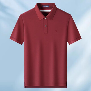 Montagut summer short-sleeved polo shirt men's pique cotton breathable cool business casual t-shirt rumba red xl