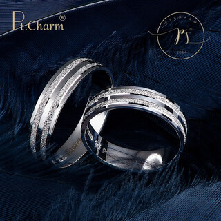 Pt.charm platinum ring pt950 platinum couple ring female lifestyle wedding ring jewelry fashionable gift men's ring out of stock can be customized contact customer service 6 grams