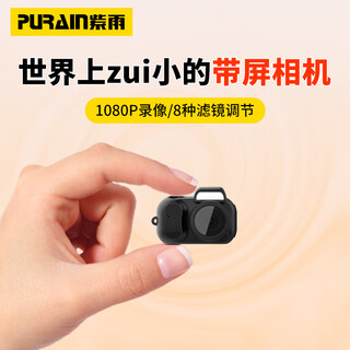 紫雨（PURAIN）数码相机校园迷你小相机学生可传手机旅游记录随身vlog摄像入门级儿童相机 经典款【0.96寸+1080P摄像】京仓发货 32G