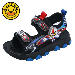 G.duck little yellow duck boys ultraman sandals 2024 summer new light soft sole baby sports running children's beach shoes red 28 inner length 17.2cm