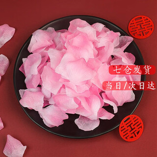 Fei ai 1000 pieces of fake rose petals for marriage proposal and confession, wedding decoration supplies, wedding room decoration, wedding hand-spreading flowers, pink 1000 pieces