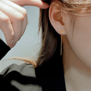 Van crude annora valor luo shiqi tassel earrings 18k gold short earrings 2023 new color gold earrings women's style gold*full body gold*full body