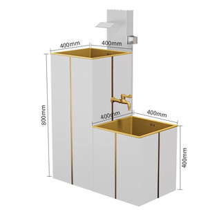 Stainless steel pedestal wash basin outdoor wash basin courtyard floor-standing pedestal basin home balcony outdoor pool white faucet pedestal basin mop pool (all-in-one