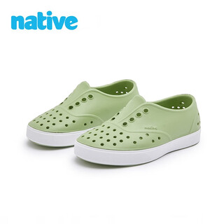 Native solid color miller clogs for boys and girls, lightweight and fashionable eva children's sandals, clogs, gray bean green | white 33