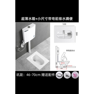 Huida ceramic squat toilet water tank induction pedal set squat engineering style toilet complete set of deodorant toilet a type with curved front drainage water tank
