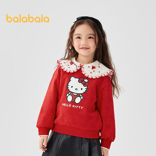 Balabala girls sweatshirt 2025 spring and autumn top cute hellokittyip mall same style 201125121007