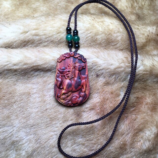 聚檀阁海南黄花梨老料紫油梨十二生肖吊坠立体雕刻高油性文玩挂件 鼠