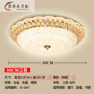 Lepptoy european warm bedroom round ceiling lamp living room extra large simple modern living room lamp led crystal aisle lamp phoenix tail diameter 50cm three colors