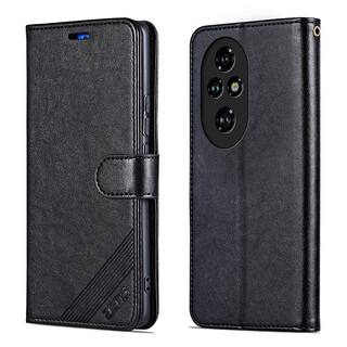 雅尊仕 荣耀200翻盖手机壳荣耀200Pro保护皮套5G前后全包防摔软壳ELI-AN00侧翻钱包式复古商务ELP男女新 荣耀200Pro 黑色