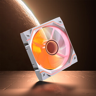 骨伽 星链120 机箱积木风扇 无边界ARGB 5v3针主板同步 PWM温控调节（12CM/降噪防震脚垫）白色正叶