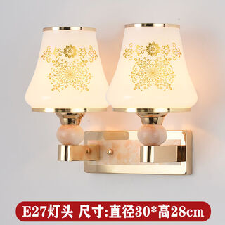 Yaotian remote control dimming wall lamp bedroom bedside lamp led living room wall lamp hotel hotel stair corridor aisle lamp bd084-double head-glass led warm light three-stop dimming