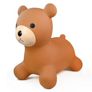 辰太儿童充气跳跳马充气小马1-3岁静音婴儿宝宝摇摇马坐骑马玩具 小棕熊（送充气脚泵+海洋球）