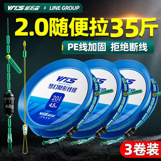 Weitosen fishing line main line imported from japan tied fishing main line taiwan fishing line set fishing line set pe line complete set of finished product 5.4m 8-shaped ring style 3 rolls no. 2