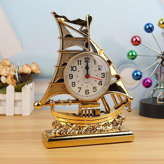 Fat donglai's same style desktop clock table clock american retro desktop clock silent bedside small ornaments decoration guest smooth sailing alarm clock gold