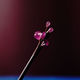 Mr. ouyang's hand-wrapped antique-style hairpin hanfu accessories hairpin step shake ethnic style retro wood wooden hairpin head ornaments fz-62e-purple