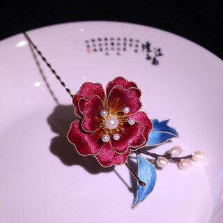 Meng junchen silk velvet flower filigree chinese style bridal dotted retro hairpin finished costume hanfu accessories headdress style one