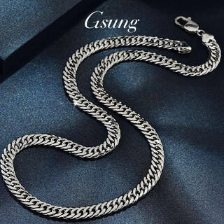 Gsung platinum necklace men's pt950 new xiping chain atmospheric platinum horsewhip chain wide tank chain men's necklace priced by gram contact before bidding