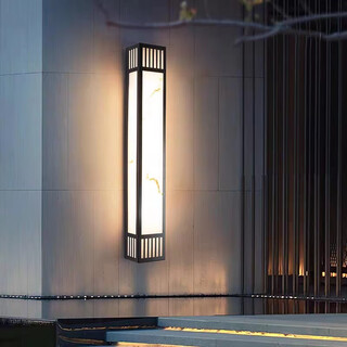 Stainless steel outdoor wall lamp, chinese imitation marble wall lamp, hotel villa exterior wall garden lamp, waterproof and rust-proof walkway lamp, stainless steel no. 1 model 60*12cm