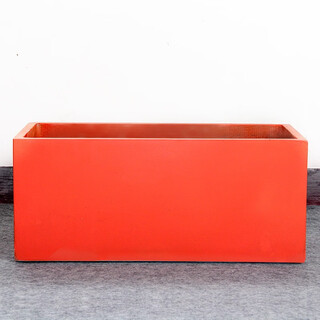Cement flower box large rectangular flower trough manger special nordic magnesium mud flower bed vegetable box flower pond pottery red 28*18*18cm (length*width*height)
