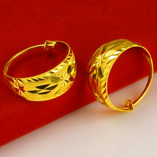 Qianying jewelry gold earrings women's real gold ear bag au750 gold earrings mother's style 18k real gold jewelry elderly earrings large size weighs about 1.75-1.9g (including labor cost 35)