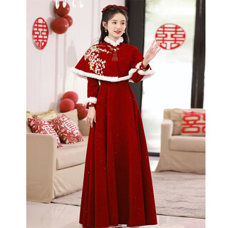 Saidele toasting dress bride 2025 new red wedding long-sleeved winter thickened velvet dress skirt for women winter