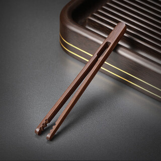 Shangyanfang ebony integrated tea clip, handmade non-slip cup clip, household kung fu tea set, tea ceremony accessories, tea clip, tea making tool, ebony straight tea clip