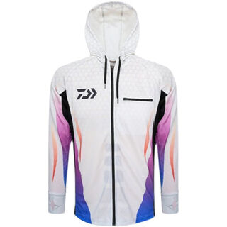 Daiwa fishing suit fishing de-5600/5606 sun protection quick-drying stand-up collar hooded white m