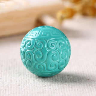 Moshe raw ore high porcelain blue turquoise pattern beads loose beads with beads single bead carved round beads diamond bracelet accessories (high porcelain) 15mm