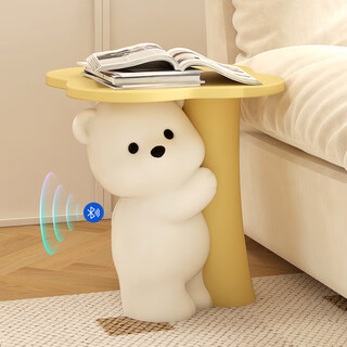 Chenyu creative living room violent bear floor-standing ornament sofa side tray bedside tv cabinet decoration housewarming gift ai bluetooth model four-leaf clover bear-yellow