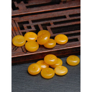 Moshe natural chicken fat yellow loose beads, beeswax abacus beads, beeswax separator accessories, beeswax cake with beads, safety buckle