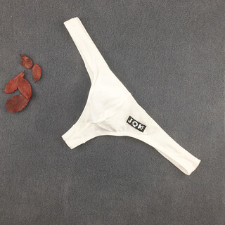 Mu fengqing men's thong, cotton, u-convex, sexy, fashionable and slim, youthful low-waist bag, large, comfortable, breathable, stylish, white xxl (140-160jin jin equals 0.5kg)