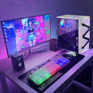 Weishengxing i512400f e-sports game type 4060 host black myth wukong assembly machine home office design complete machine to eat chicken forever high configuration live broadcast computer desktop configuration three single host + titan 24-inch 1k high-definition screen