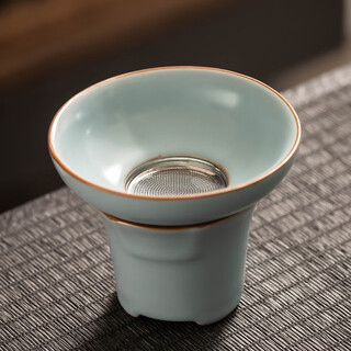 Porcelain brand tea set, mutton fat jade porcelain tea leakage tea strainer, tea filter, white porcelain one-piece tea strainer, accessories, separated tea strainer, tianqing ru kiln <tea strainer set>